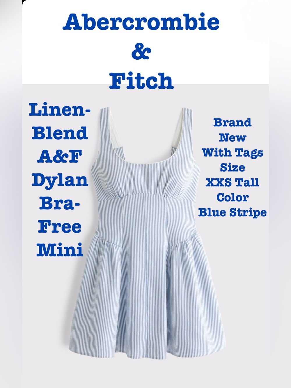 Abercrombie & Fitch Dylan Linen-Blend Mini Dress Size XXS TALL